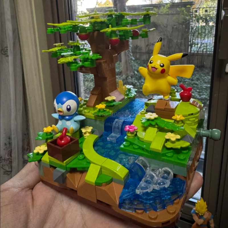 Genuine Keeppley Pokemon Building Blocks Sprigatito Fuecoco Eevee Quaxly Potted Plants Assembly Model Mini Brick Figure Kids Toy