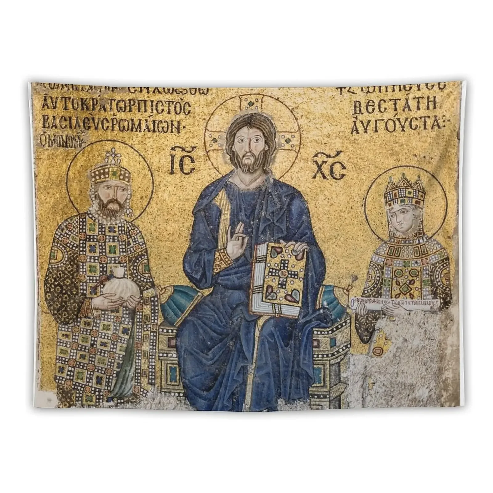 

Jesus Christ Pantocrato mosaic in Hagia Sophia, Istanbul Tapestry Home Supplies For Bedroom Tapestry