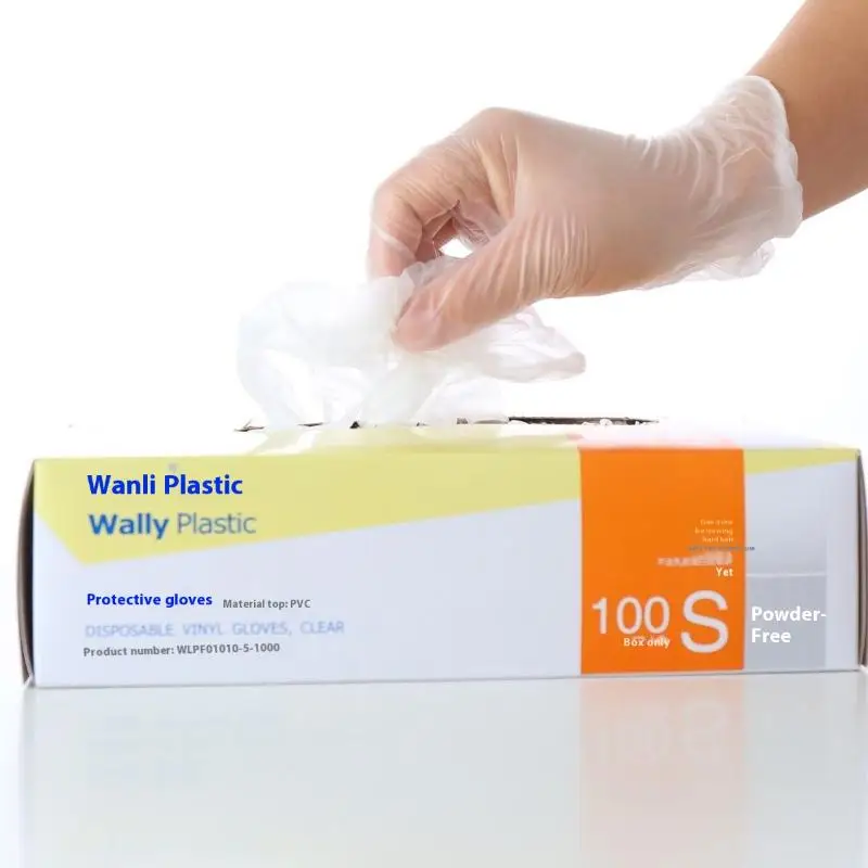 100 Pcs/Box Disposable Pvc Gloves Thickened Food Grade Catering Kitchen Dishwasher Plastic Transparent And Durable