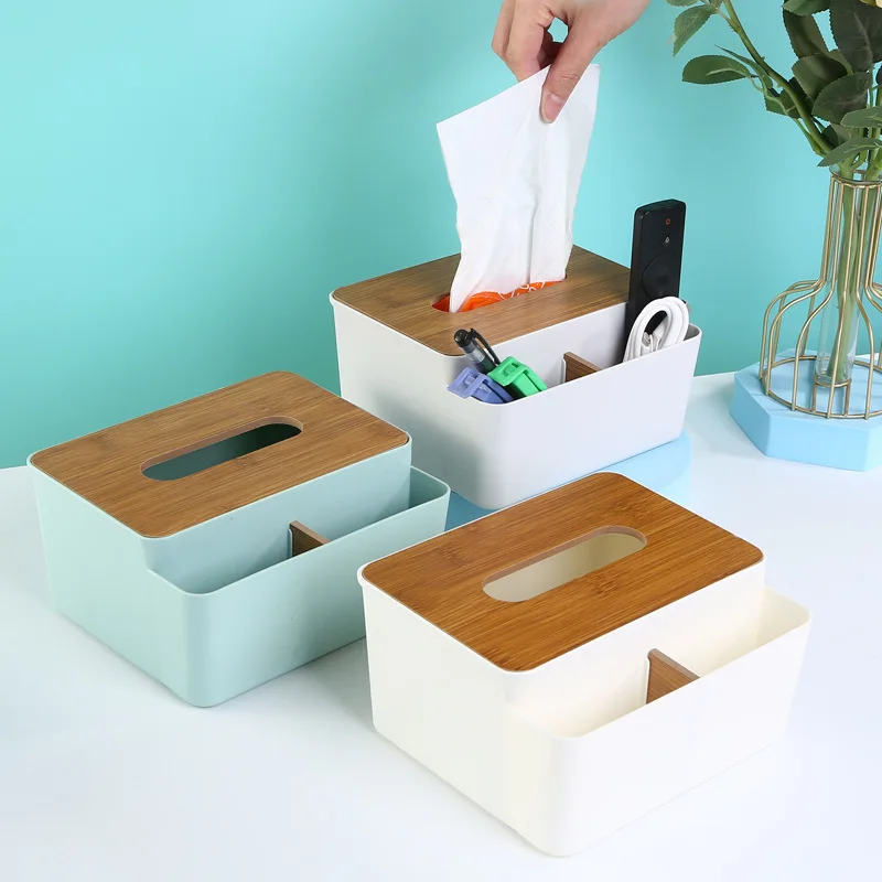 

Multifunctional Tissue Box Remote Control Storage Plastic Box Living Room Kitchen Storage Creative Simple Desktop Drawer Box