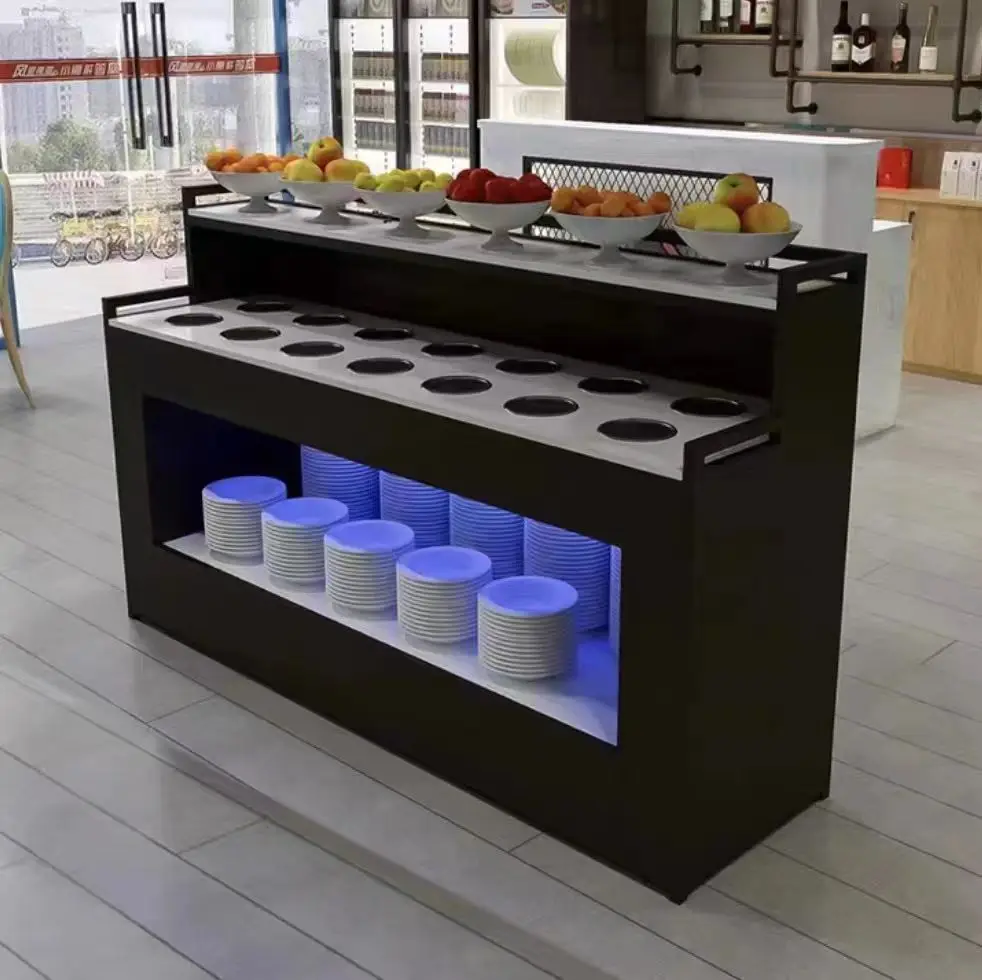 Hot pot restaurant self-service seasoning table, commercial dipping cabinet, spicy hot skewers, cold dish display cabinet