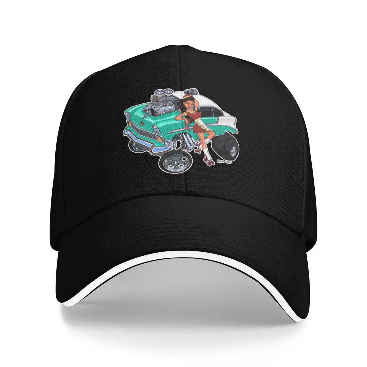 

Vince Crain High Octane aqua 1956 Gasser Old School Baseball Cap Uv Protection Solar Hat Luxury Brand Men Caps Women's