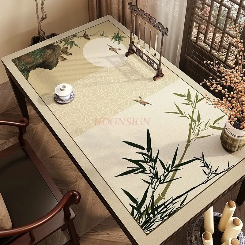 1pcs Rectangular tablecloth desktop protective pad, calligraphy desk pad, waterproof, oil resistant, and non washable