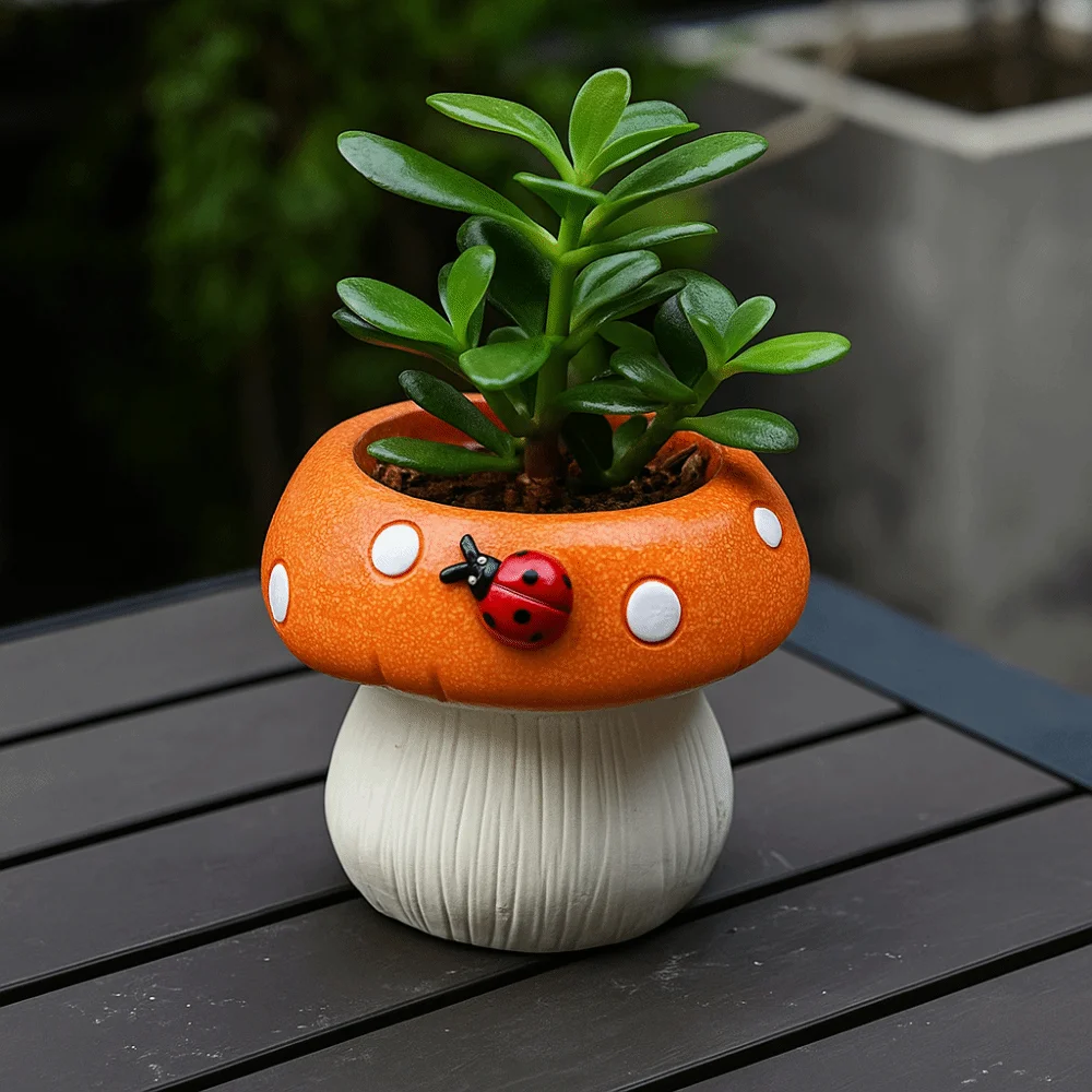 

Desktop Ornament Ceramic Mushroom Vase Exquisite Creative Flower Pot Modern Hydroponic Flower Holder Aromatherapy Bottle