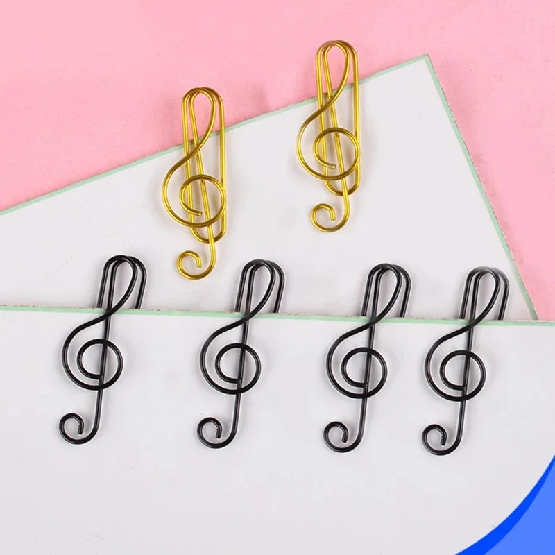 40/20Pcs Creative Music Note Shaped Creative File Clamp Paper Clip Bookmark Holder Paper Decorative Clip for Office School Home