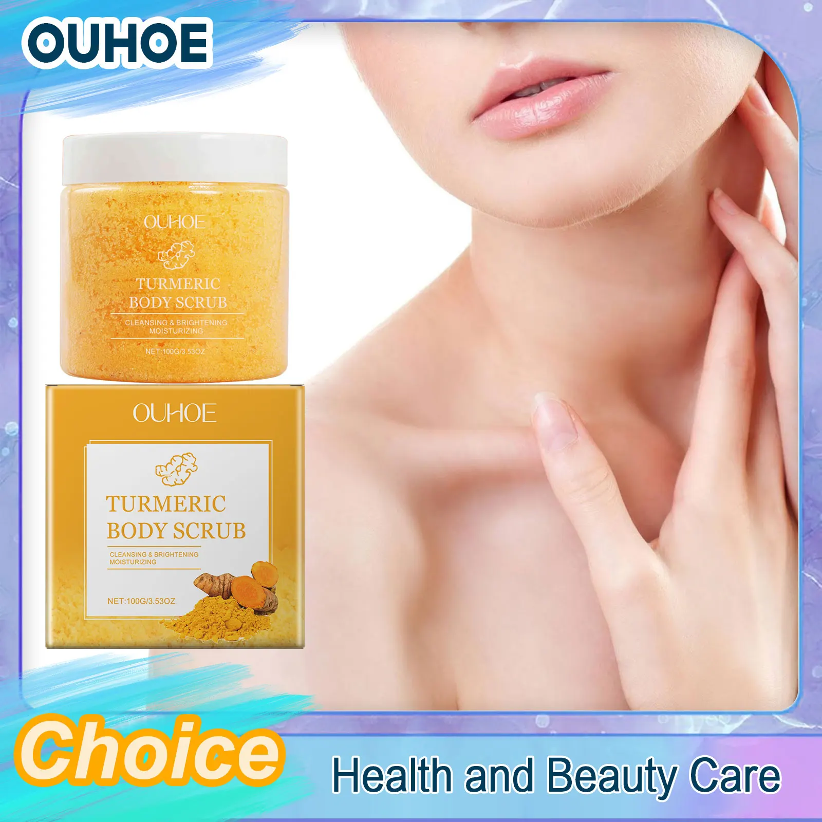 

Turmeric Face Body Scrub Soften Cutin Lighten Dark Spots Brightening Moisturizing Salt Pore Cleaning Smooth Exfoliating Skin Car