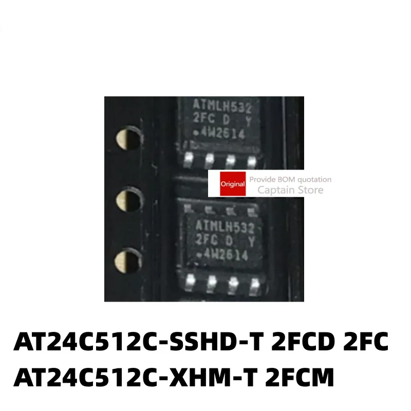 5PCS AT24C512C-SSHD-T 2FCD 2FC SOP8 AT24C512C-XHM-T 2FCM