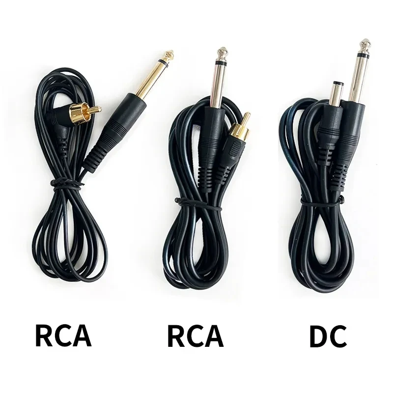 2 Meter 6.35 Power Cord Right Angle Clip Cord RCA/DC Cable Line Connector Tattoo Machine Hook Line Power Supply Accessory