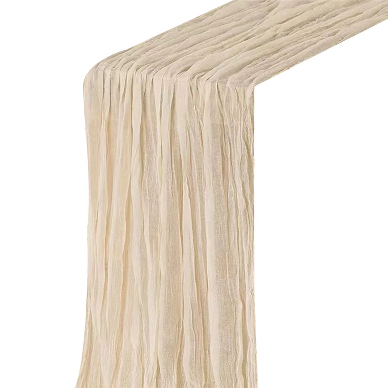 

A09P-Cheesecloth Table Runner Boho Gauze Cheese Cloth Table Runner Rustic Sheer Runner Long for