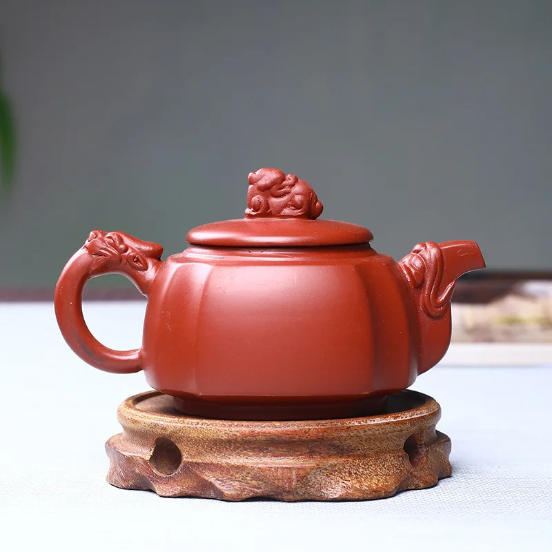 260ml  Capacity Kung Fu Zisha Teapot Machine Made Handle Purple Clay Kettle Ball Hole Filter Chinese Pu 'er Flower Tea Pot