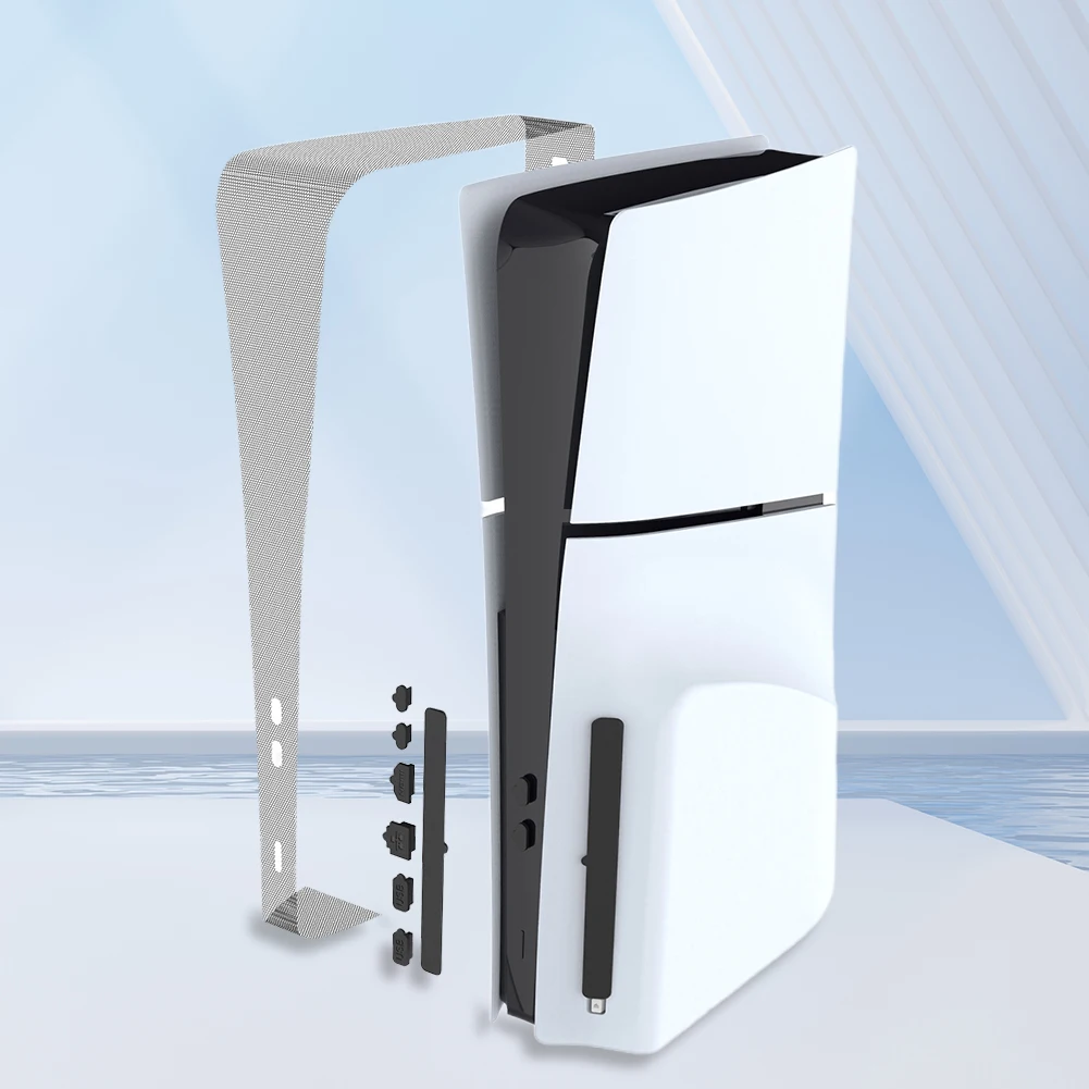 8-in-1-Staubschutzhülle aus PVC + Silikon, staubdichtes Netz, staubdichtes Netz für Playstation 5 Slim Disc und Digital Edition für PS5 Slim Console
