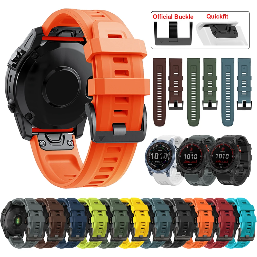 Sports Silicone Strap For Garmin Descent G1 Solar Mk2i Mk2/Epix Gen 2/instinct 2 45mm/MARQ Watch Band Bracelet QuickFit 26 22mm