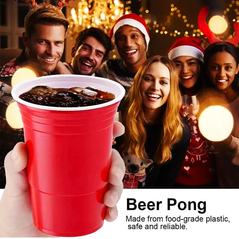 10PCS 450ml Colorful Disposable Plastic Cups – Ideal for Beer Pong, Graduation Parties, and Bar Games