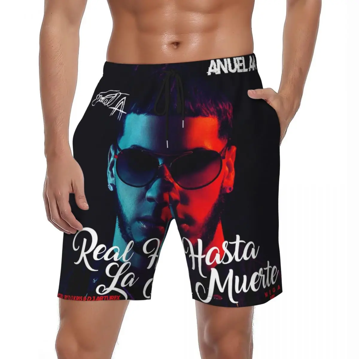 

Летние спортивные шорты мужские AA Anuel Sports Surf Horror Real Hasta La Muerte Board короткие штаны дышащие плавки большого размера