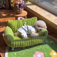Dog House Cartoon Big Eye Striped Sofa Modeling Macaron Pet Small and Medium-sized Dog Cat General Soft and Comfortable