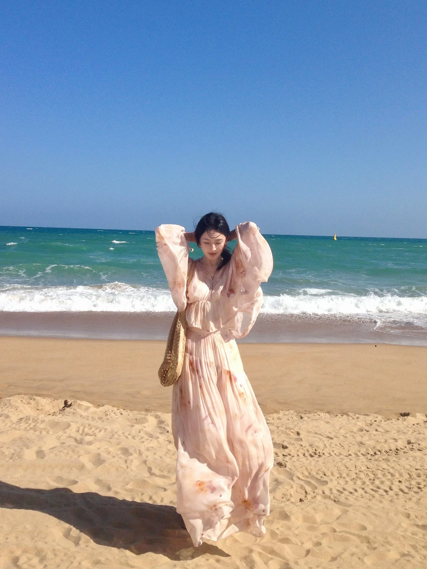 

Комплект ALIN: блузка с V-образным вырезом и рукавами-фонариками, юбка А-силуэта, женский весенний модный ансамбль, украшенная одежда с длинными рукавами