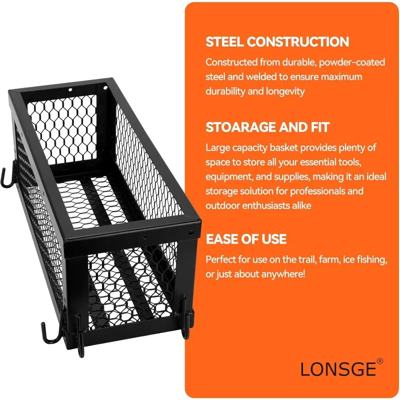 헤비 듀티 트랙터 바스켓, 범용 공구함 액세서리, 24x10x10인치 바스켓 부착물