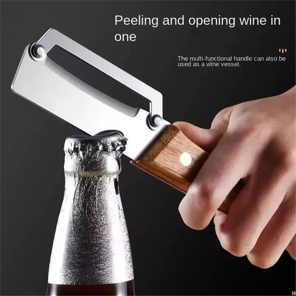 Home Tool Vegetable Peeler Stainless Steel Scallion Shredder Wooden Handle, Vegetable Cutter A