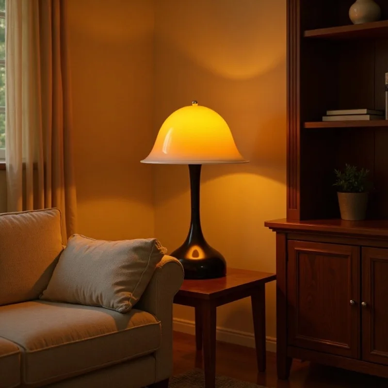 

Danish creative Nordic desk lamp bedroom bedside ambient light charging portable medieval mushroom decorative jellyfish lamp