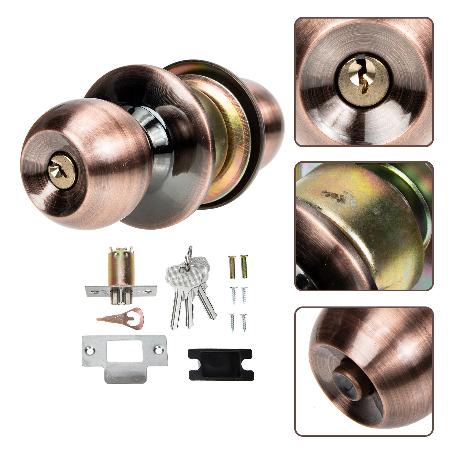 

1Set Stainless Steel Spherical Lock Reliable Room Door Security Durable Long Lasting Keyless Entry Spherical Lock