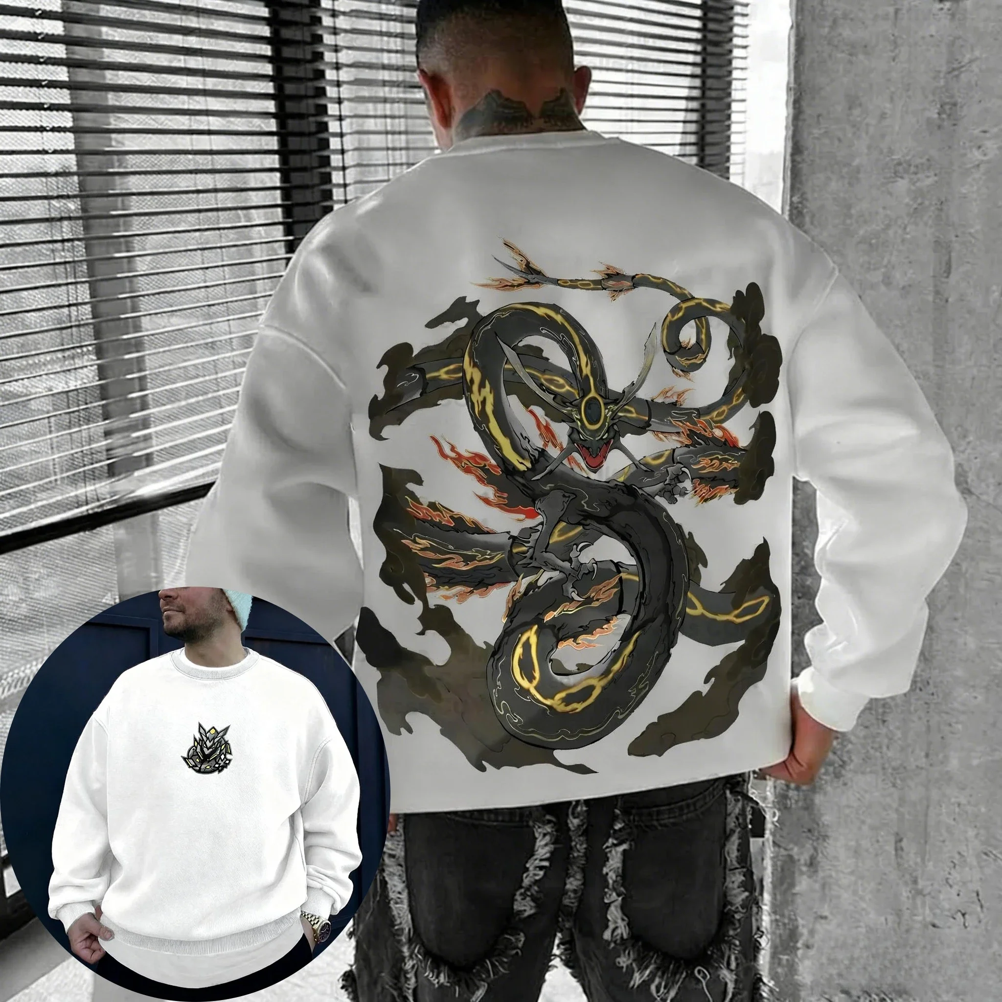 Pokémon anime rayquaza impresso em torno do pescoço hoodie 2026 outono/inverno masculino e feminino novo harajuku diário casual pai criança topo