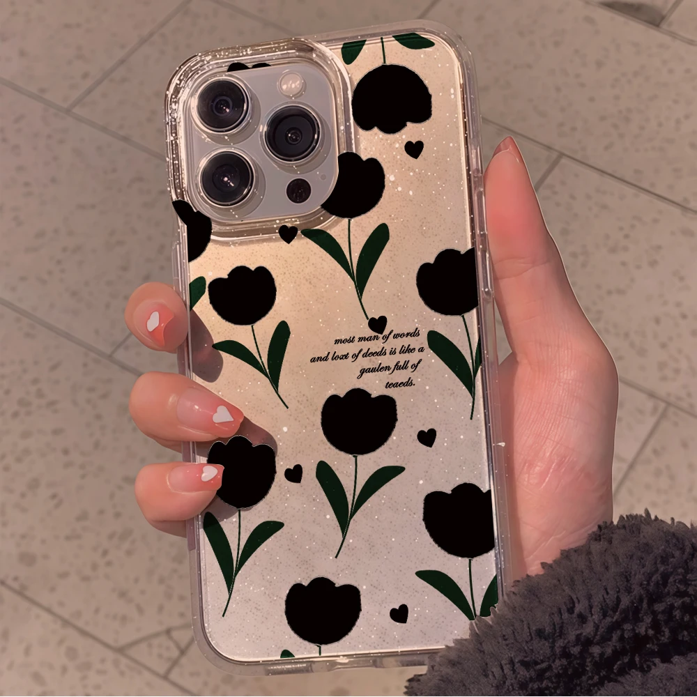 Lüks Sade Kiraz Desenli Şeffaf - Glitter Shockproof Case incelemesi ve fiyatı