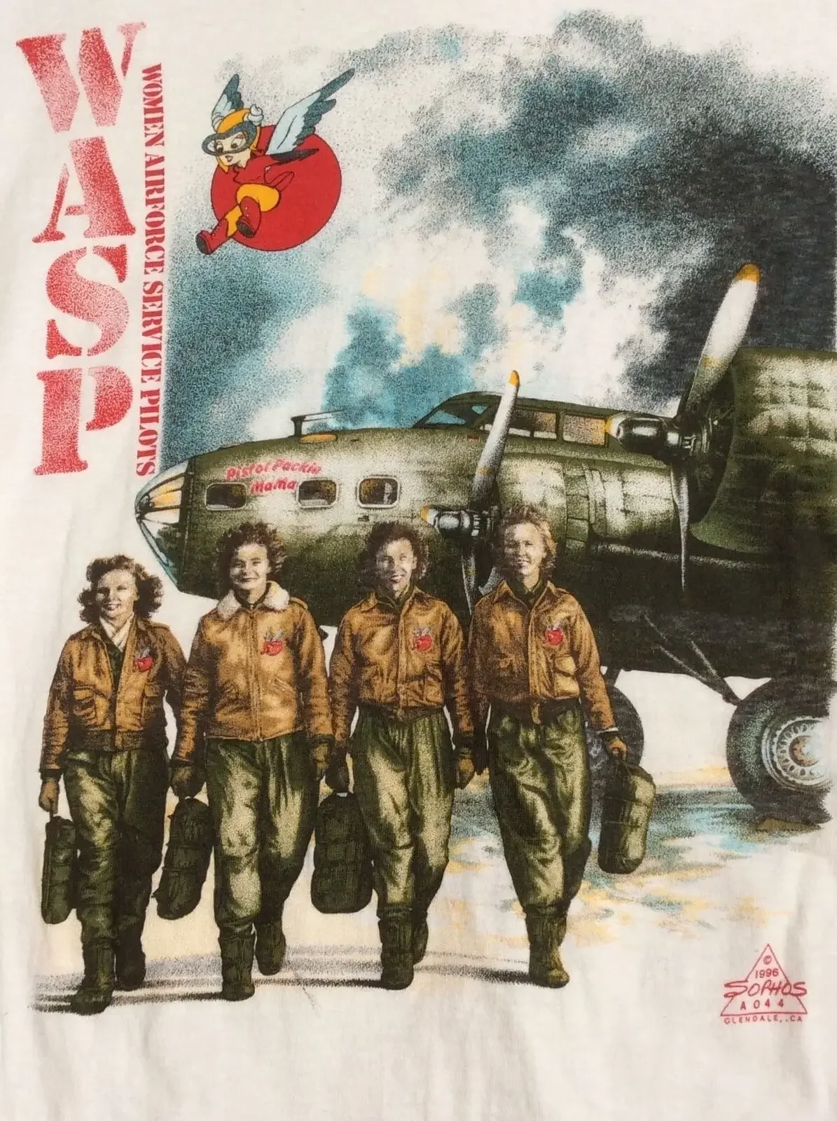 Vtg World War II WASP Women Airforce Service Pilots T-shirt Size Breathable Top, Loose Casual Mens T-shirt S-3XL