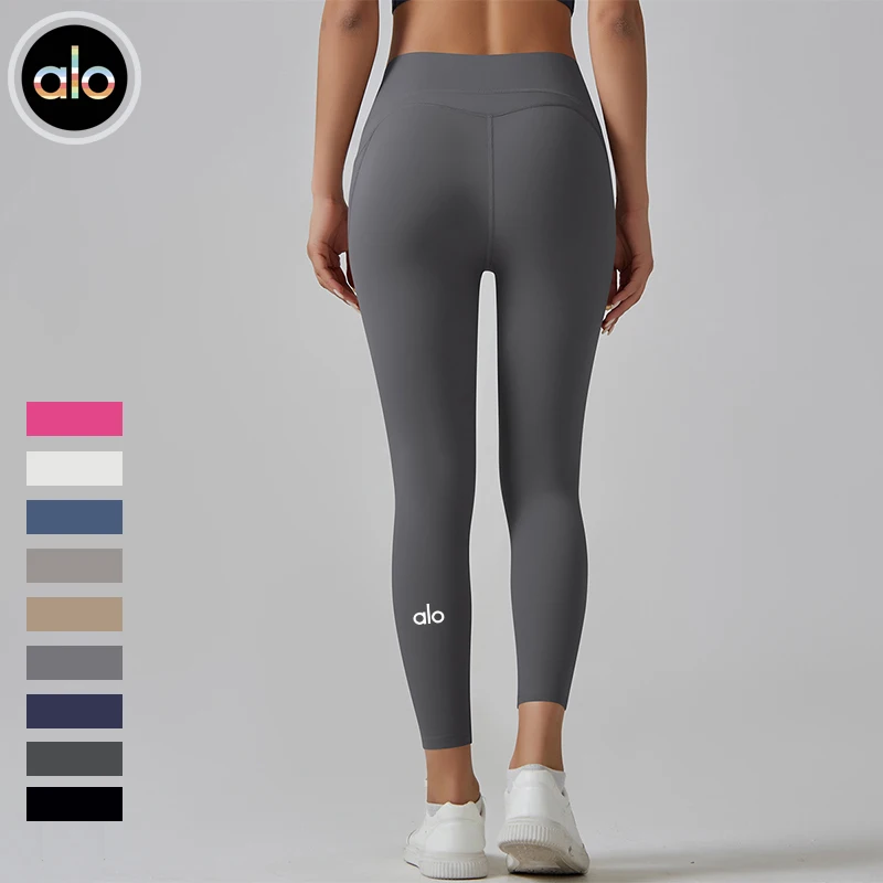 lo Yoga Skinny Belly Pocket Yoga Pants High Waist Anti-curling Ultra-thin Quick-drying Fitness Legging