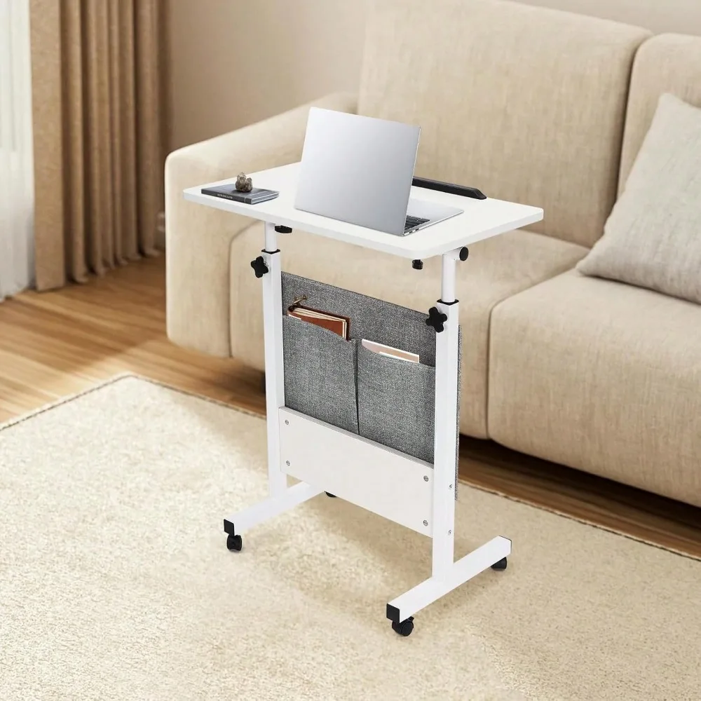

Mobile Standing Desk, Lectern With Wheels, Podium Stand Height Adjustable, Rolling Desk Rolling Computer Cart Laptop Desk