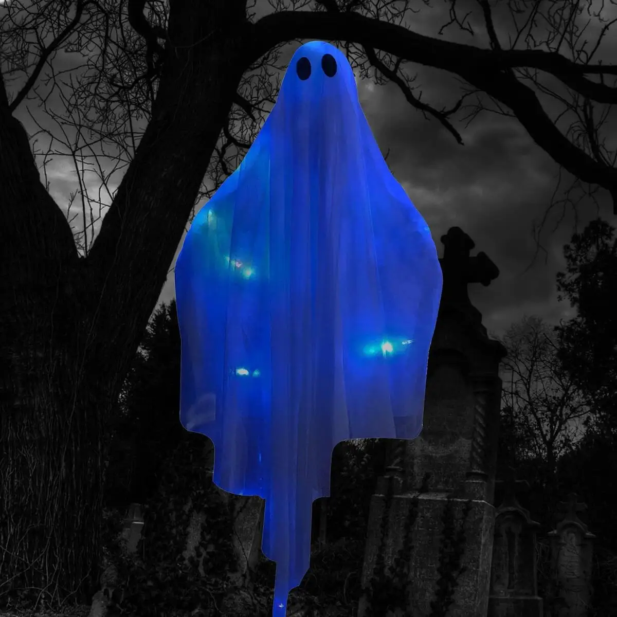 

1/4pcsFloating Ghost Gauze Hanging Decor - Spooky Cute Halloween Window Porch Swag