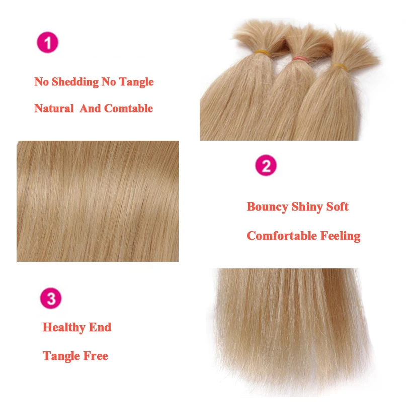 Straight Human Hair Bulk Braiding Vietnam Remy No Weft Human Hair 50g Natural Hair Bulk Extensions