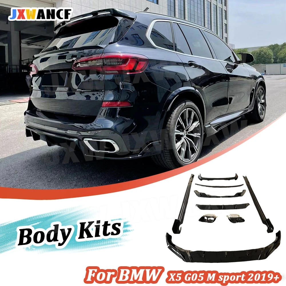 

Карбоновые накладки JXWANCF: черные решетки бампера, передний спойлер, задний диффузор, боковые пороги для BMW X5 G05 M Sport 2019+ (ABS)