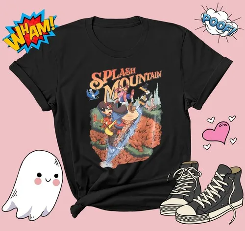 قميص ديزني لاند سبلاش ماونتن الكلاسيكي. تي شيرت ديزني سبلاش ماونتن للجنسين، قطن عالي الجودة، ملابس الشارع لجميع المواسم.