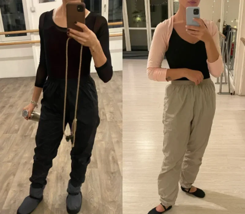 Ballett-Aufwärmhose für erwachsene Frauen, lockere, bequeme Tanzhose, schweißableitend, schnelltrocknend, figurformend, weich, dehnbar, Trainingshose. – Detail 3