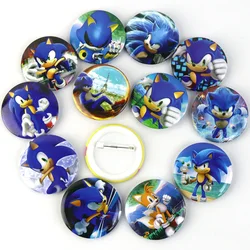 Anime Sonices Tinplate Badge Cartoon Metal Brooch Children's Birthday Party Gift Friends Classmates Cool Toys High-quality