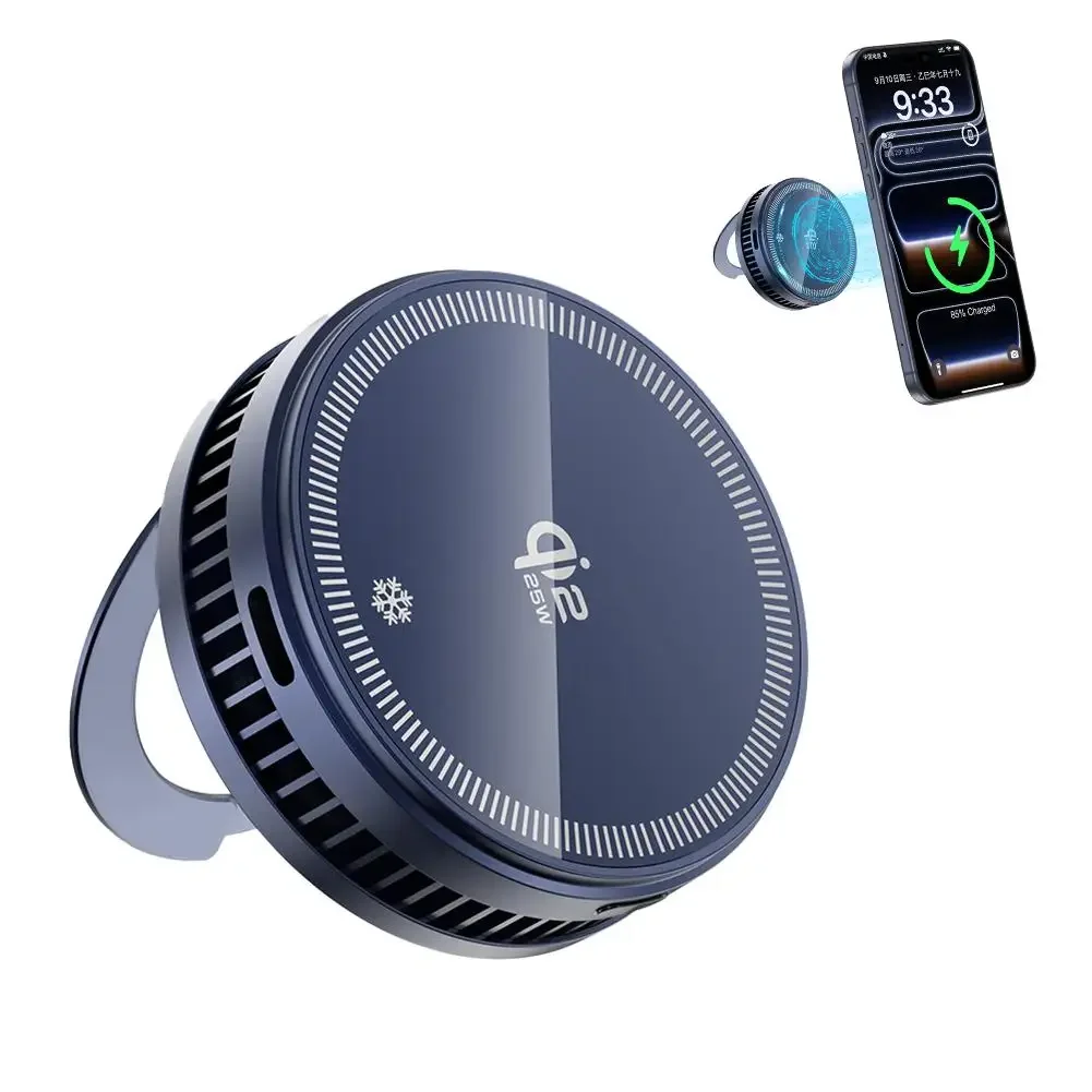 25W Magnetic Wireless Charger Phone Cooler Active Refrigeration Radiator Magnet Fast Charging Stand For iPhone Xiaomi