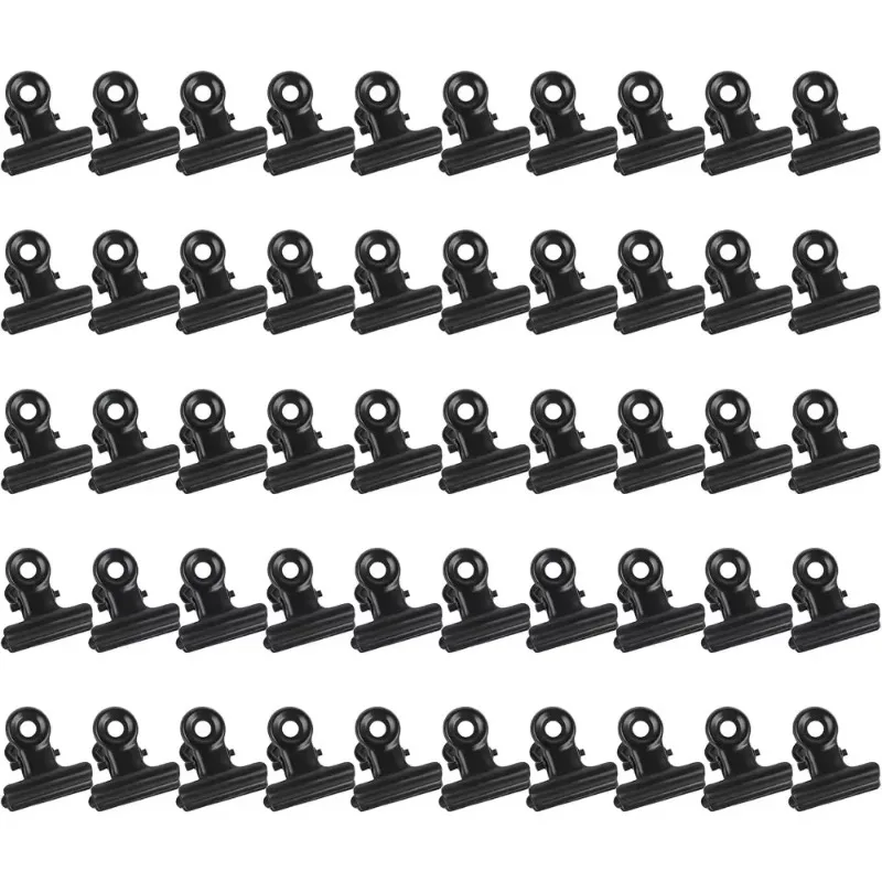 For 10/20/30/50/100 Pcs Metal Hinge Clip, 22mm Black Bulldog Clip with Power Spring Metal Letter Clip Small Paper Clip Clip
