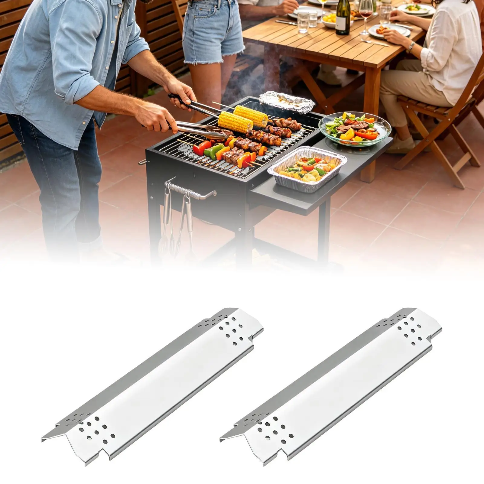 Grill Heat Plates Barbecue Flame Deflector Burner Heat Shield for Patio Backyard Camping Outdoor Picnic, Restaurant Use