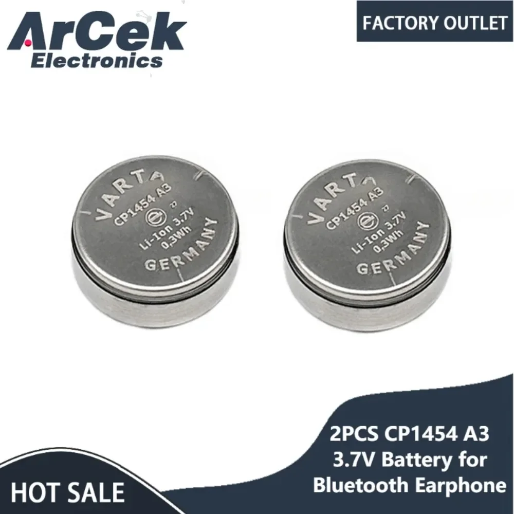 2PCS Original for VARTA CP1454 A3 Bluetooth Earphone Battery 3.7V Capacitor CP1454 A3 Compatible with Bose Soundsport Free