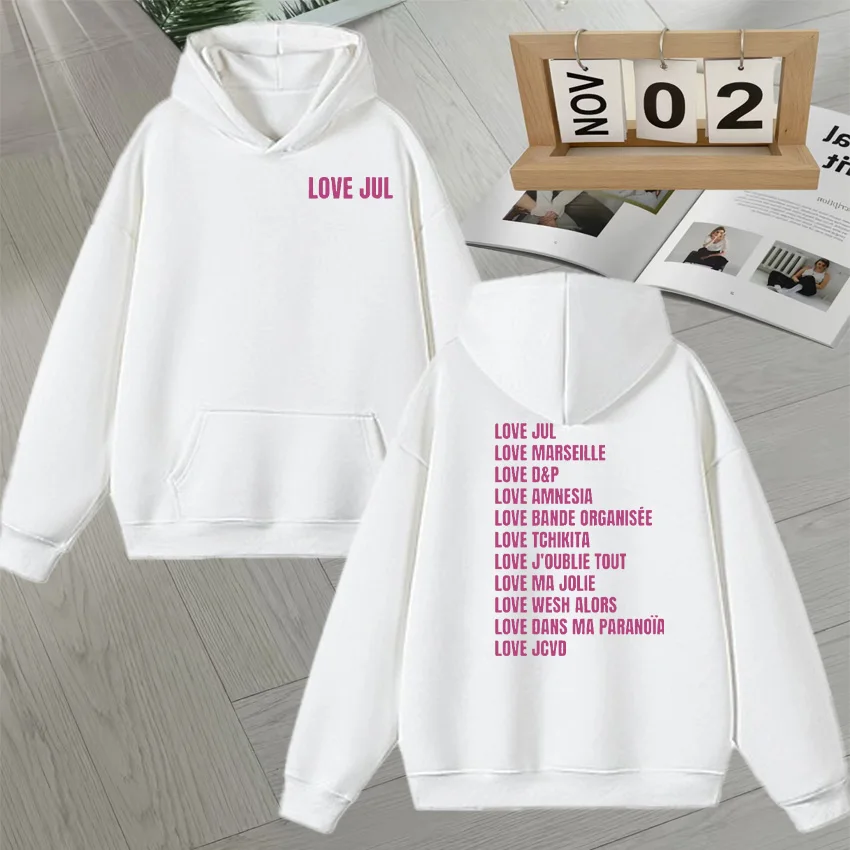 شعبية مغني الراب Jul Merch هوديس طويلة الأكمام الخريف الشتاء مزدوجة الوجهين طباعة البلوز الصوف harajuku خمر البلوز للجنسين #2