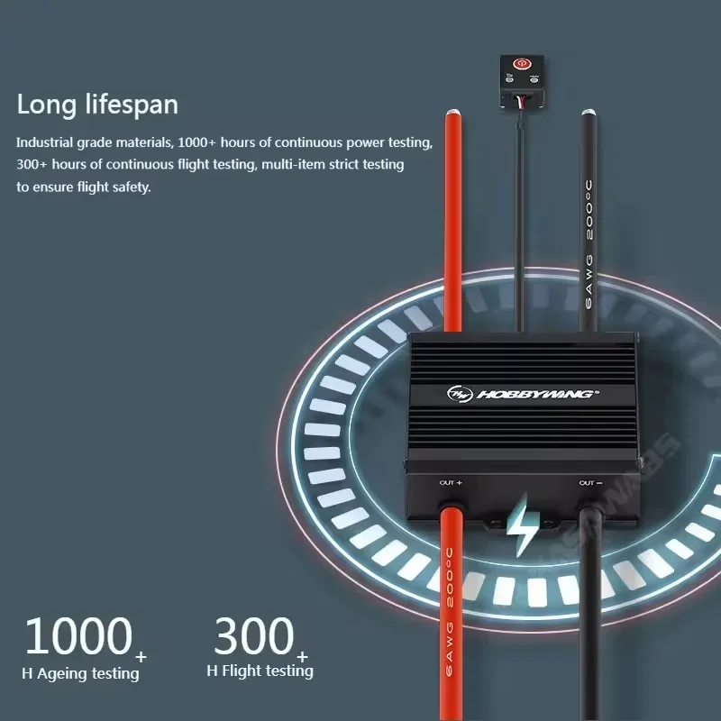 

Hobbywing High-pressure HV Safety E-power Switch 14S 200A 300A 18S 36V-78.3V IP67 RTF Anti-Spark Module