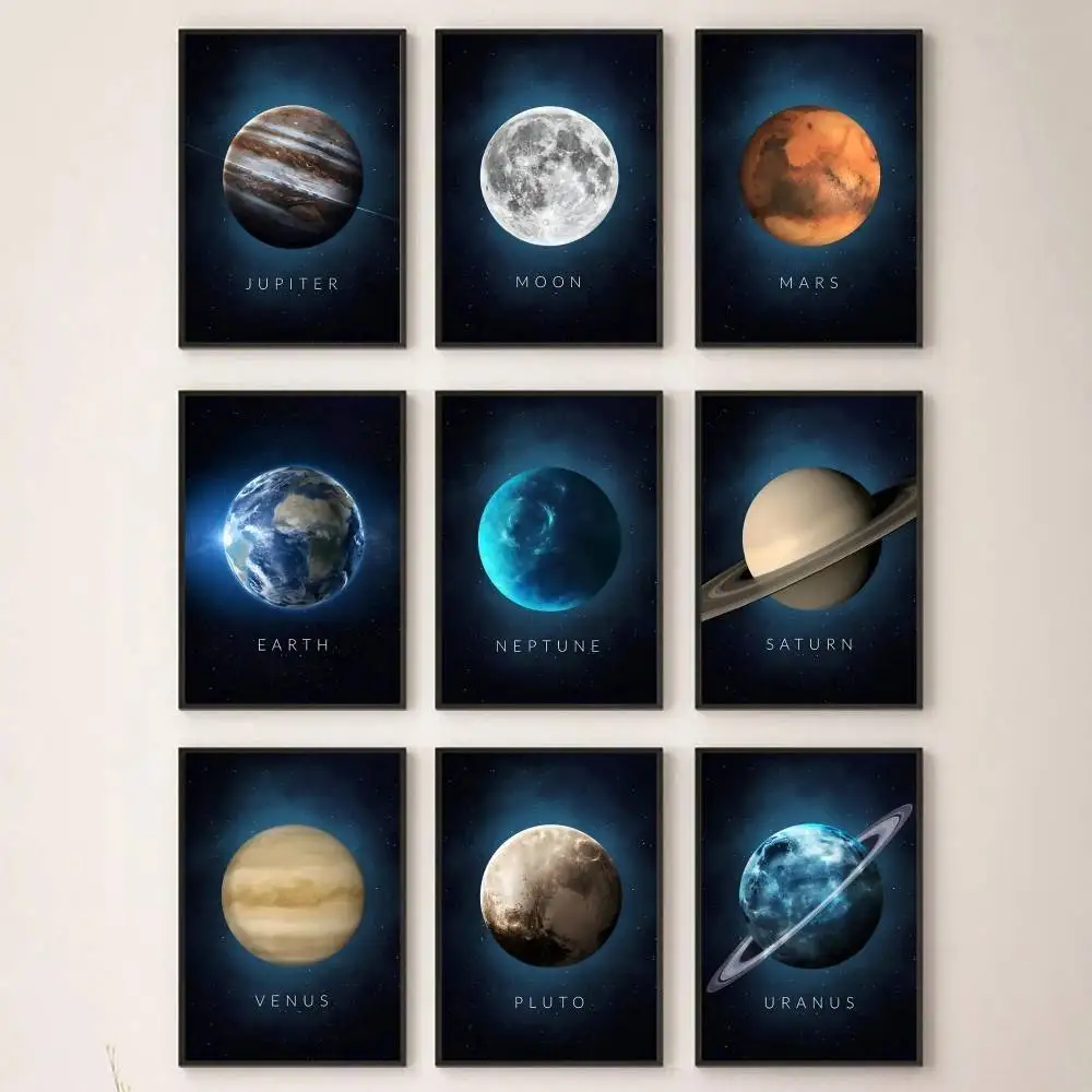 الشمس فينوس صورة الشمال نمط المشارك زحل المريخ الأرض بلوتو كوكب طلاء جدران غرفة نوم السرير غرفة المعيشة مدخل جدارية #1