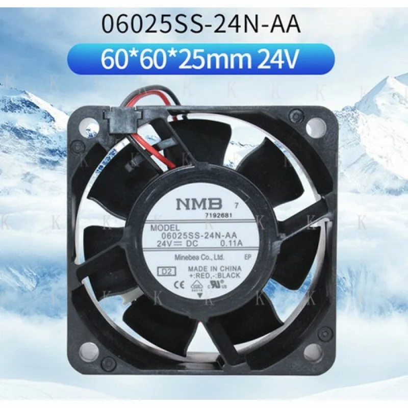 C  FOR  NMB 06025SS-24N-AA 24V 0.11A 6025 6CM Silent Fan Chassis Power Supply Fan