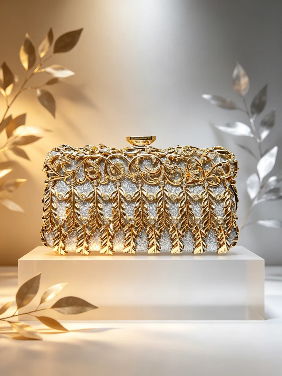 silver-glitter-base-gold-leaf-hollow-rhinestone-clutch-women-elegant-cocktail-party-evening-handbag-trendy-glitter-material-tote