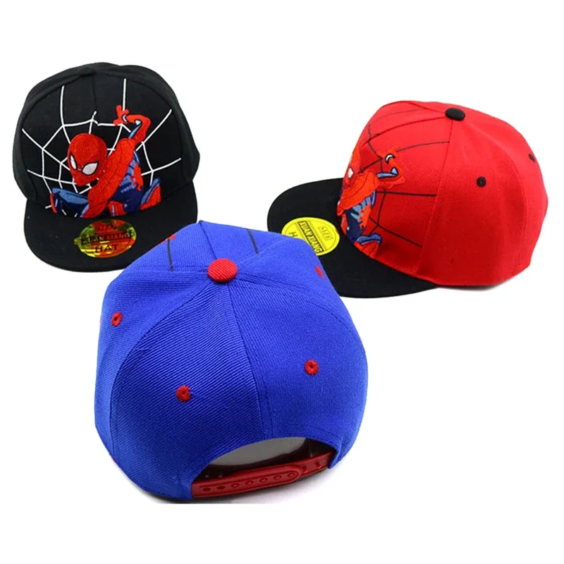 Disney Marvel Spiderman Cartoon Baby Baseball Cap Kids Hip Hop Sun Hat Boy Girl Spring Travel Caps Baby Snapback Caps Gift 2-8Y