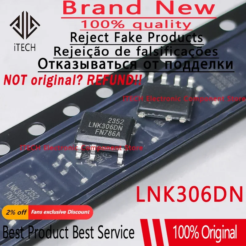 10pcs/lot Original LNK306DN  LNK306 LNK306DN-TL SOP-7 100% New Original Genuine Best Quality