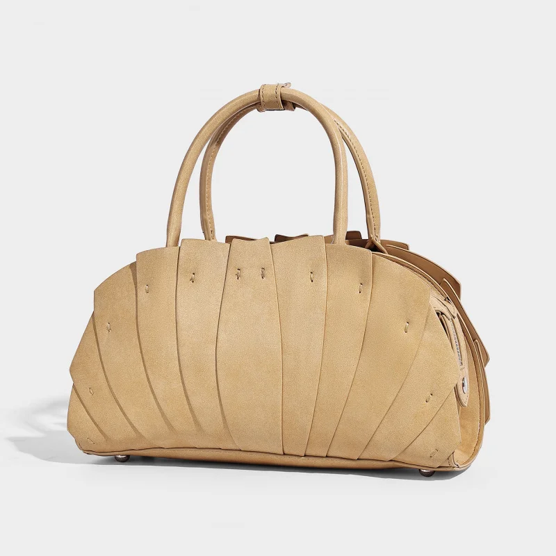 

Сумка-веер в форме листа лотоса 2026: Новая высококачественная сумка ручной работы через плечо, нишевая модная вместительная сумка для поездок на работу