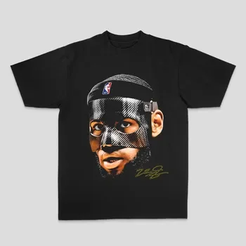 LeBron James American Street Print Pure Cotton Loose-fitting Breathable Basketball Star Short-sleeved T-shirt Graphic T Shirts
