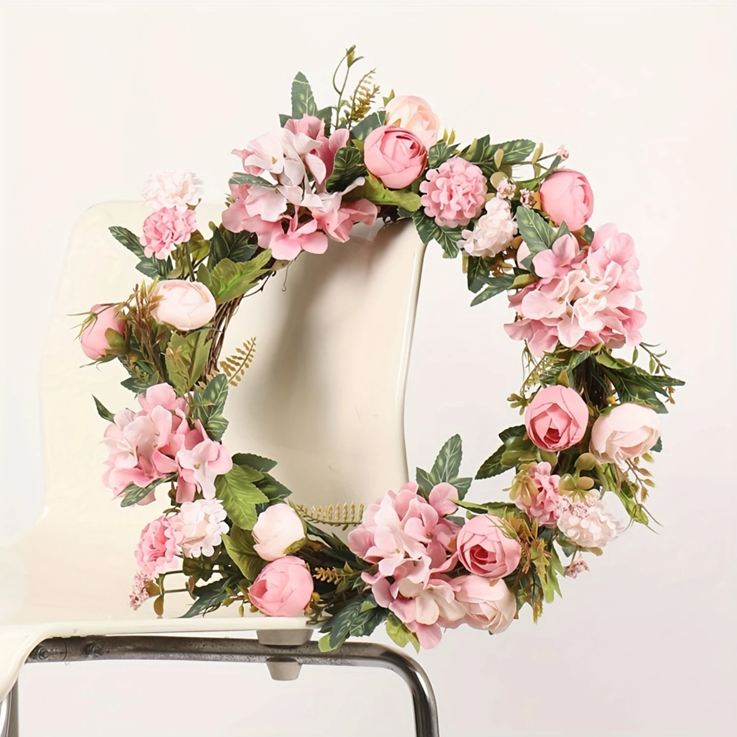 

Gorgeous 15.74in Artificial Floral Wreath for Garden Farmhouse Entryway | Stunning Spring Summer Flower Wreath | 1pc Front Door