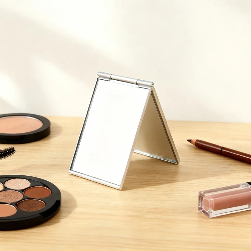 الألومنيوم مرآة قابلة للطي جيب مرايا ماكياج صغيرة محمولة السفر اليد مرآة صغيرة الغرور أدوات التجميل المدمجة قابلة للطي #6